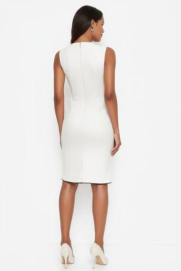 Witte A Line satijnen mouwloze formele jurk